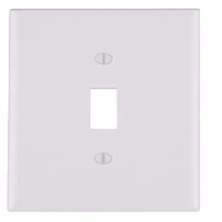 Leviton Leviton Antimicrobial Powder Coated White 1 gang Thermoset Plastic Toggle Wall Plate 1 pk 88001-2AW